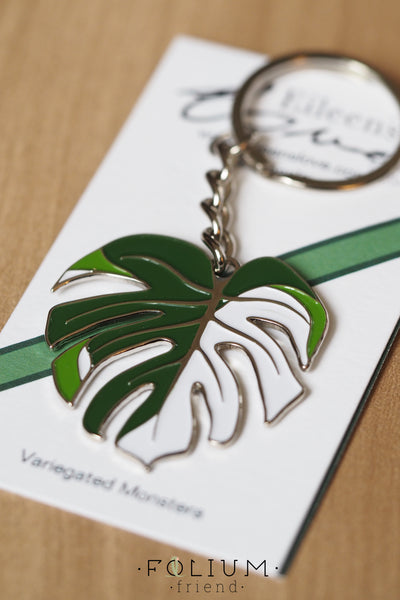 Variegated Monstera Pin/Keyring