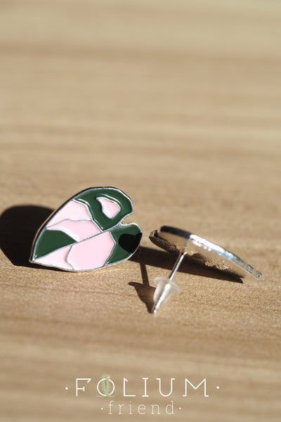 Philodendron Pink Princess Ear Studs